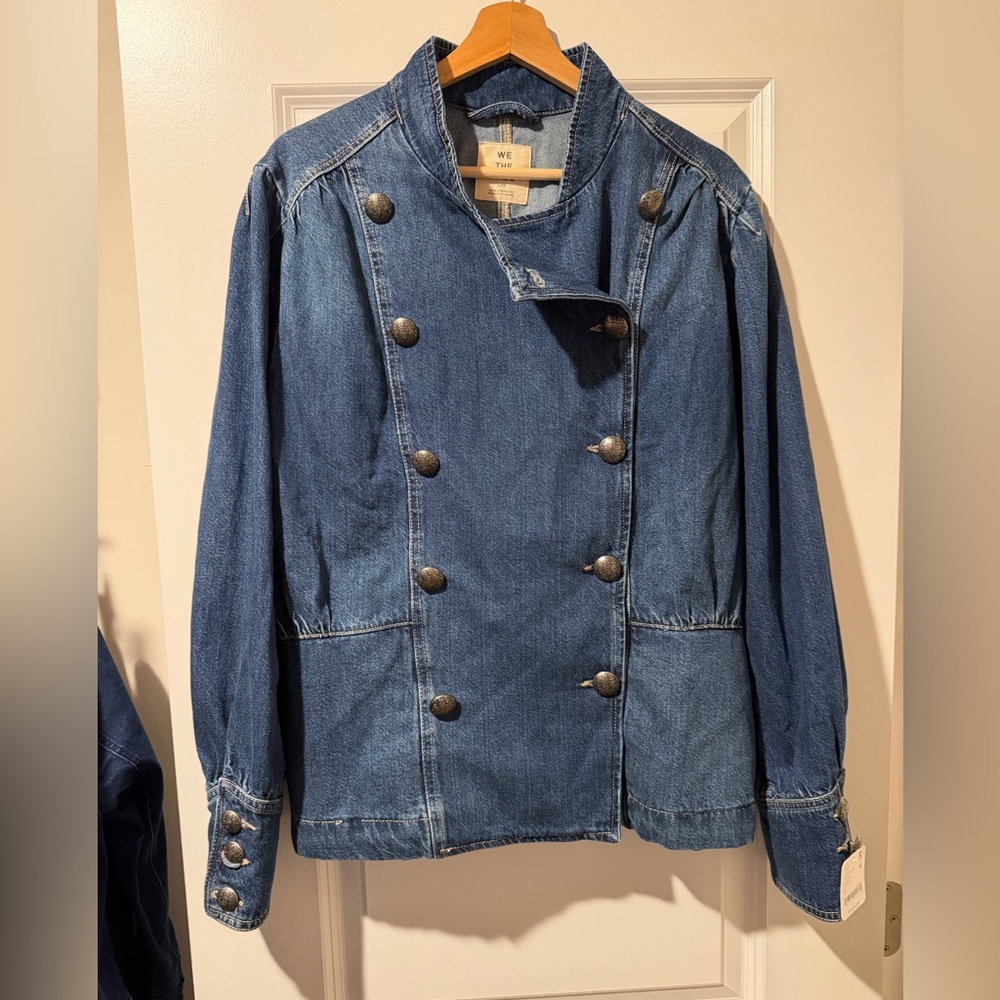 We The Free Double-Breasted Blue Jean Jacket 🔥 Size L
